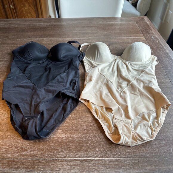 Set of 2 bodysuits beige and black - Picture 1 of 2